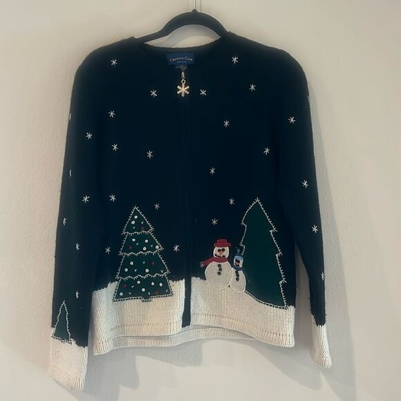 Vintage Holiday Christmas sweater jacket - Picture 1 of 6